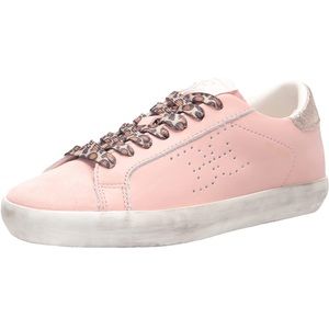 Sam Edelman leather sneakers color pink with leopard laces. Size 13